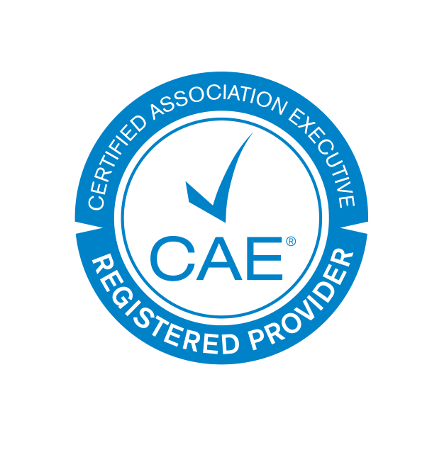 Blue round CAE logo
